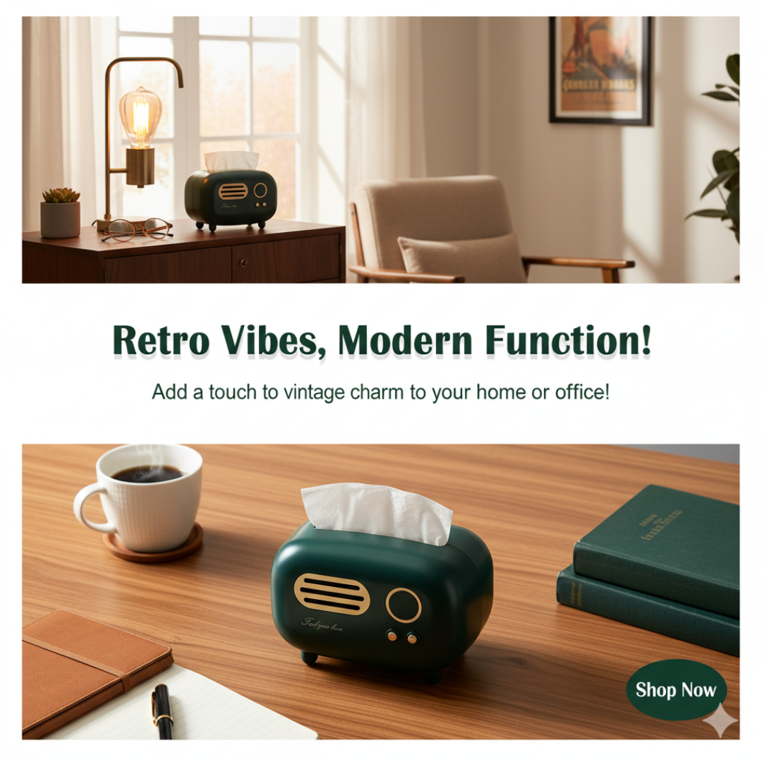 Vintage Radio Box Tissue Holder