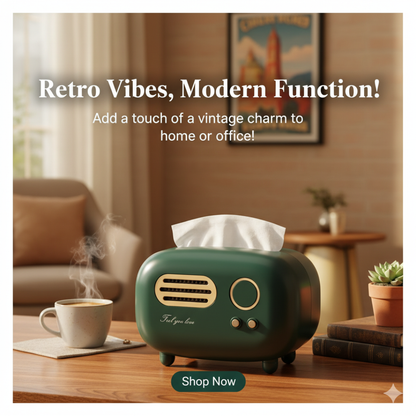 Vintage Radio Box Tissue Holder