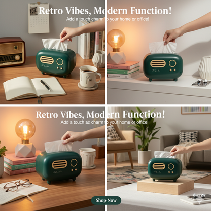 Vintage Radio Box Tissue Holder
